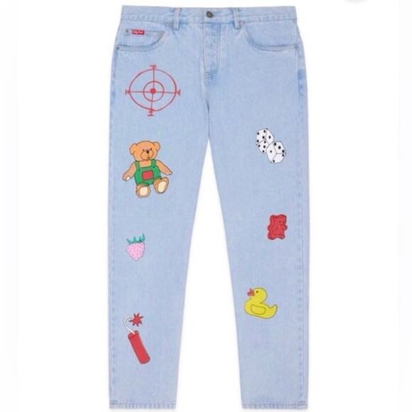 Teddy Fresh Doodle Jeans NWT Sz 26 denim colorful trendy jeans - Picture 2 of 11